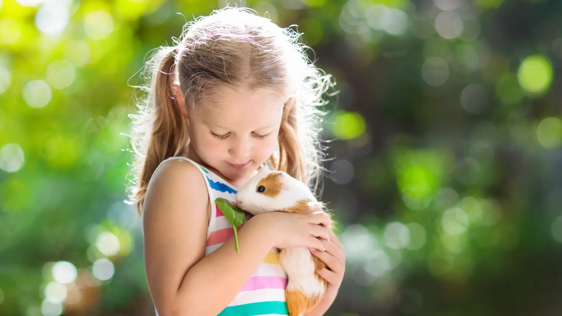 girl holding a guinea pig